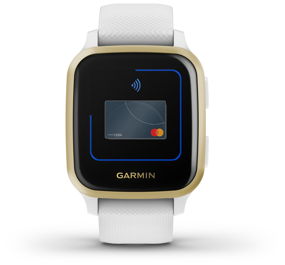 Garmin Venu Sq Light Gold with White Silicone Band 010-02427-11