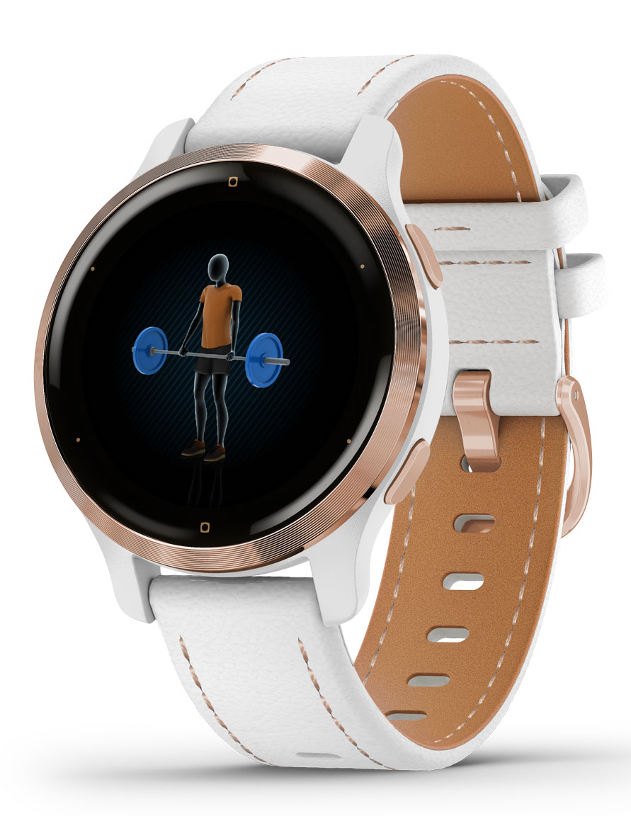 Garmin Venu 2S Ladies' White Silicone Strap Smartwatch