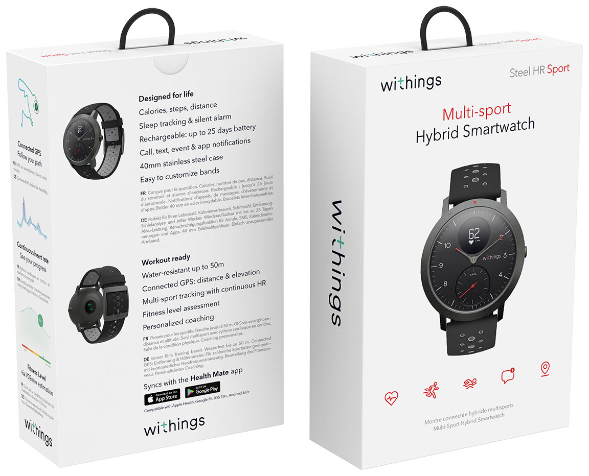 Withings 少し Steel HR Sport ハイブリッドスマートウォッチ