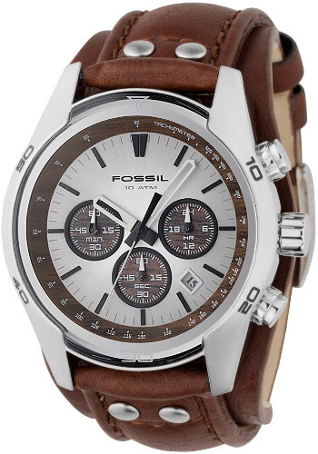 Fossil mens chronograph brown leather band Analog watch.Ch-2565 | eBay
