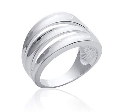 925 good Sterling Silver Crossover Wide Ring