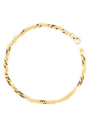14ct Gold Singapore Chain Bracelet 3mm SIN055