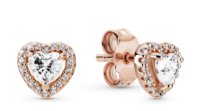 Rose gold store pandora heart earrings