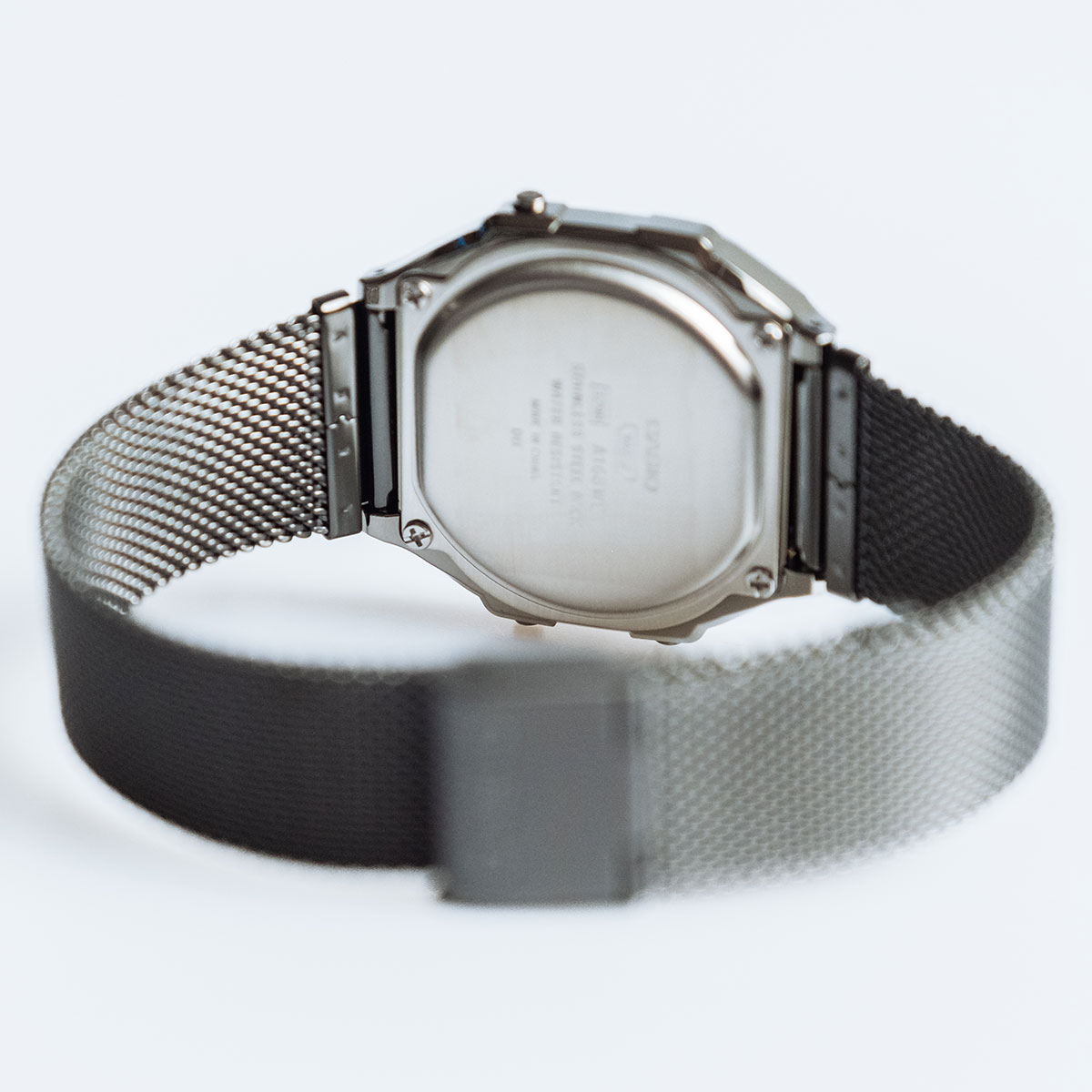 A168W-1, Vintage Silver and Black Metal Watch