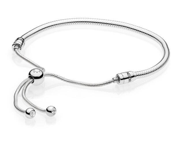 PANDORA Sterling Silver Sliding Adjustable Bracelet - 597125CZ for sale  online | eBay