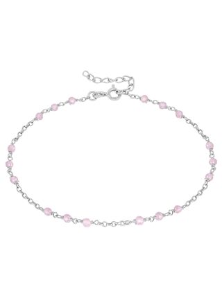 Lykka Casuals pink silver anklet 