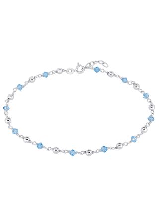 Lykka Casuals light blue silver anklet 