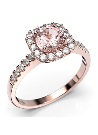 Festive Jemina morganite halo-diamond ring 635-076M-PK
