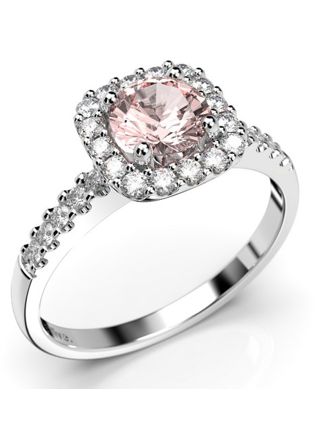 Festive Jemina morganite halo-diamond ring 635-076M-VK