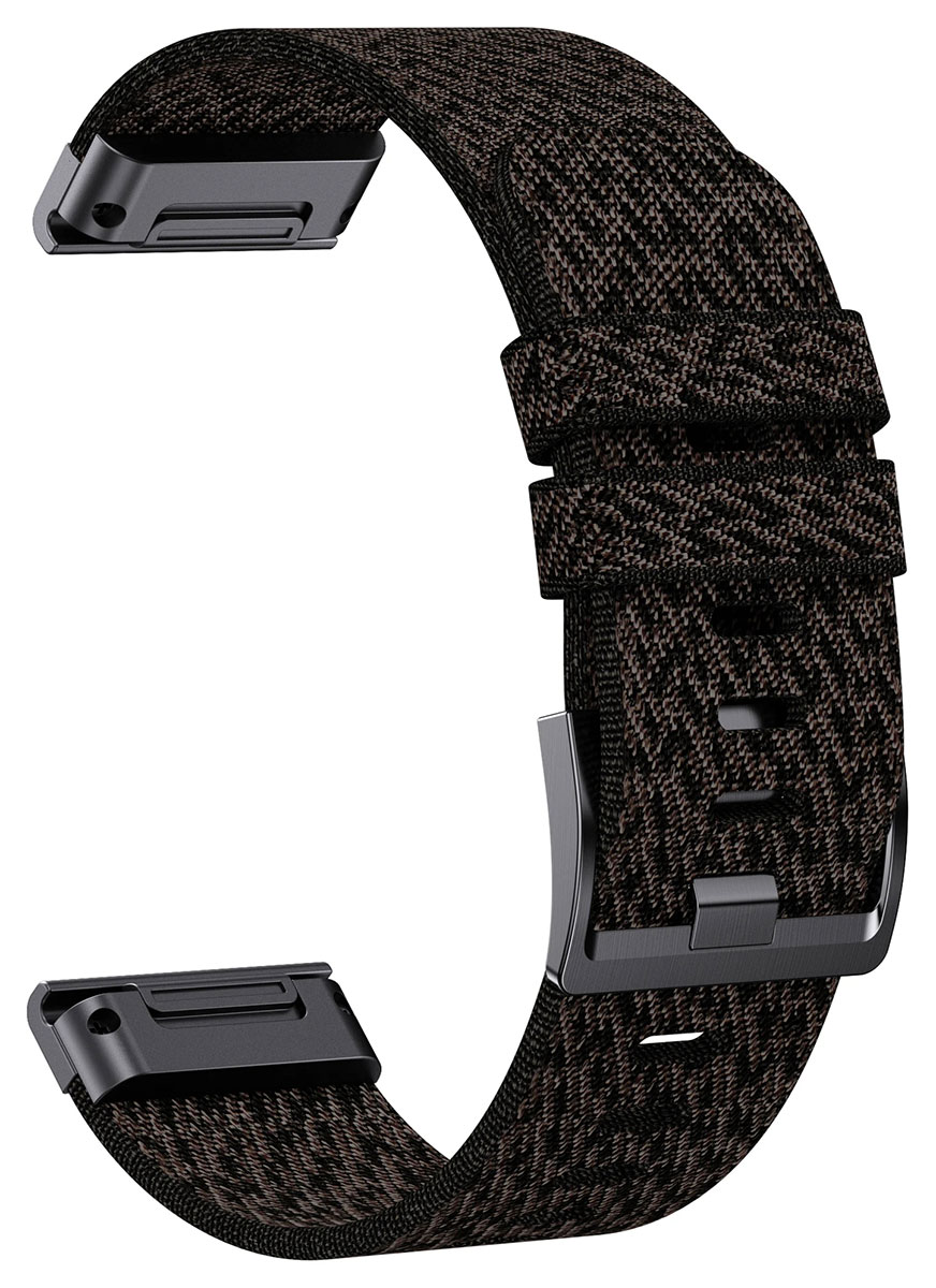 Tiera Garmin Fenix jacquard black nylon strap 26 mm quick release