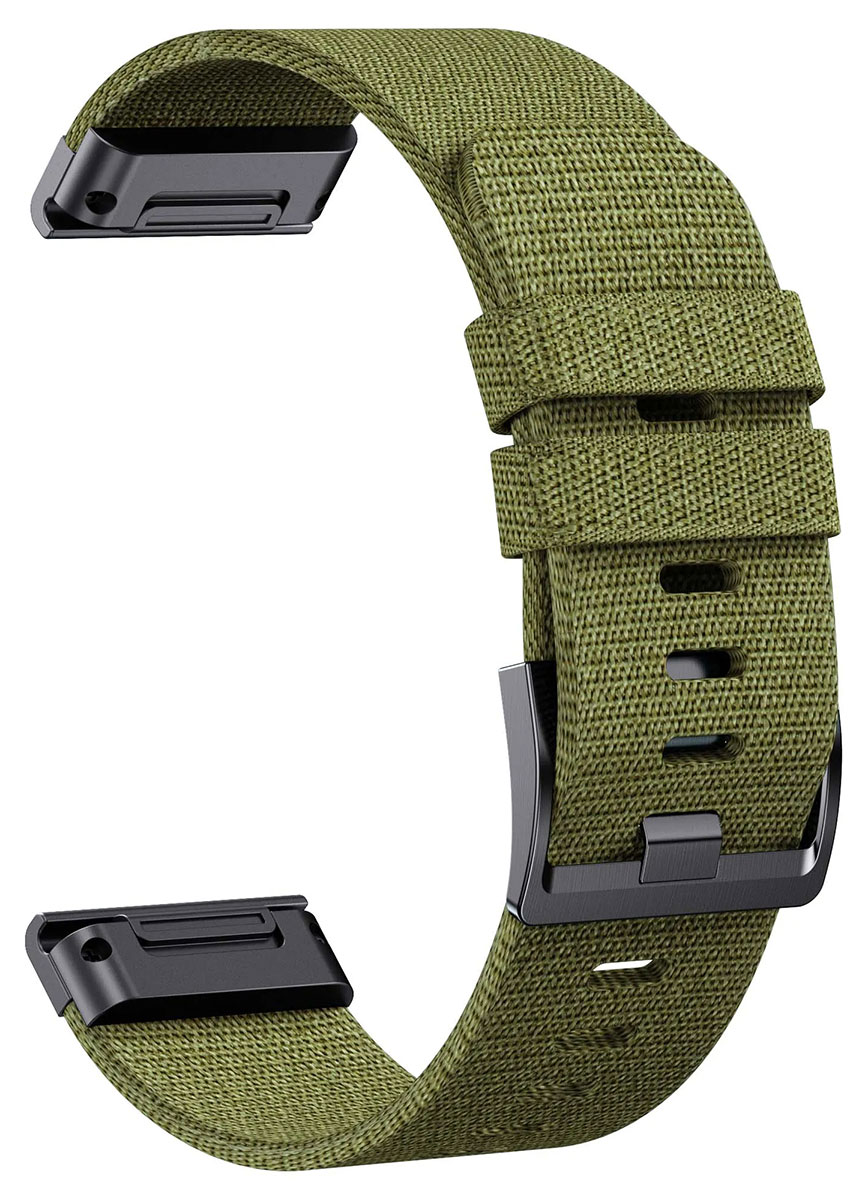 Tiera Garmin Fenix jacquard black nylon strap 26 mm quick release watchesonline