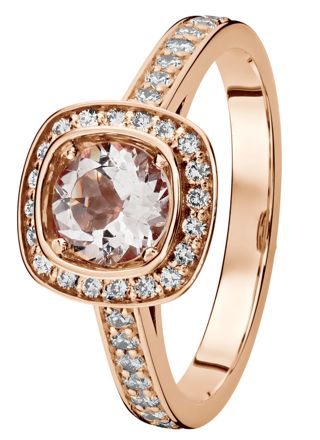 Kohinoor Stella rose gold morganite -diamond-ring 933-240PK-44B3