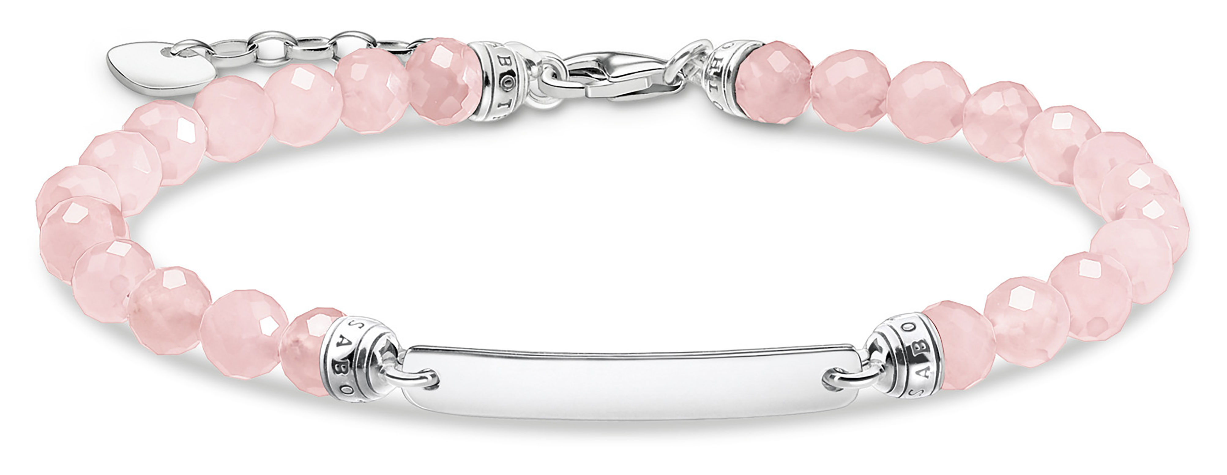 Bracelet to Mix & Match: pink jasper beads & zirconia │ THOMAS SABO |  Silver bracelets for women, Sterling silver bracelets, Silver heart bracelet