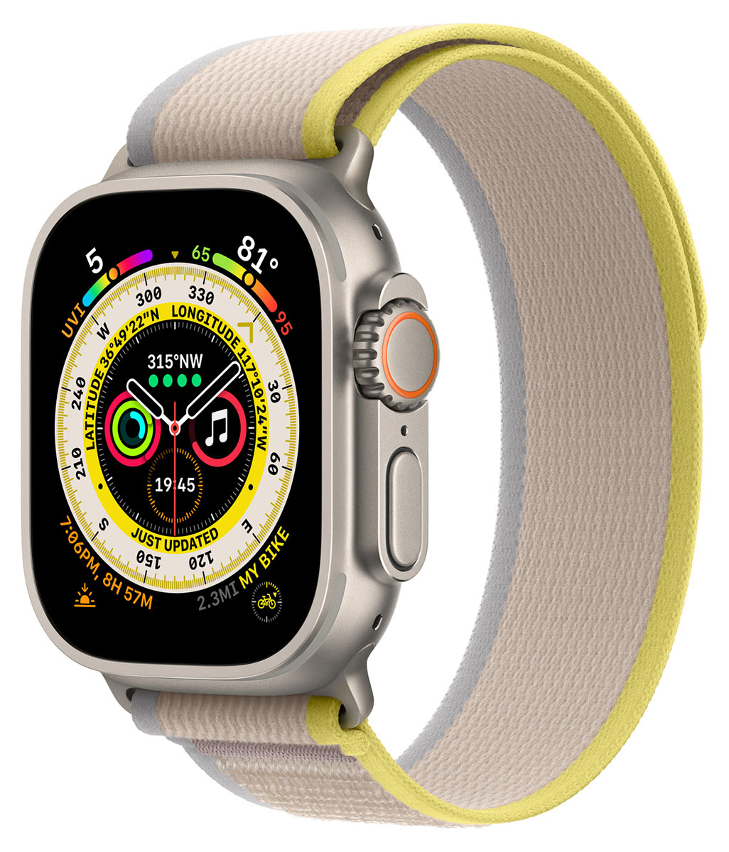 Apple Watch Ultra 2 GPS + Cellular, 49mm Titanium Case with Orange/Beige  Trail Loop - M/L