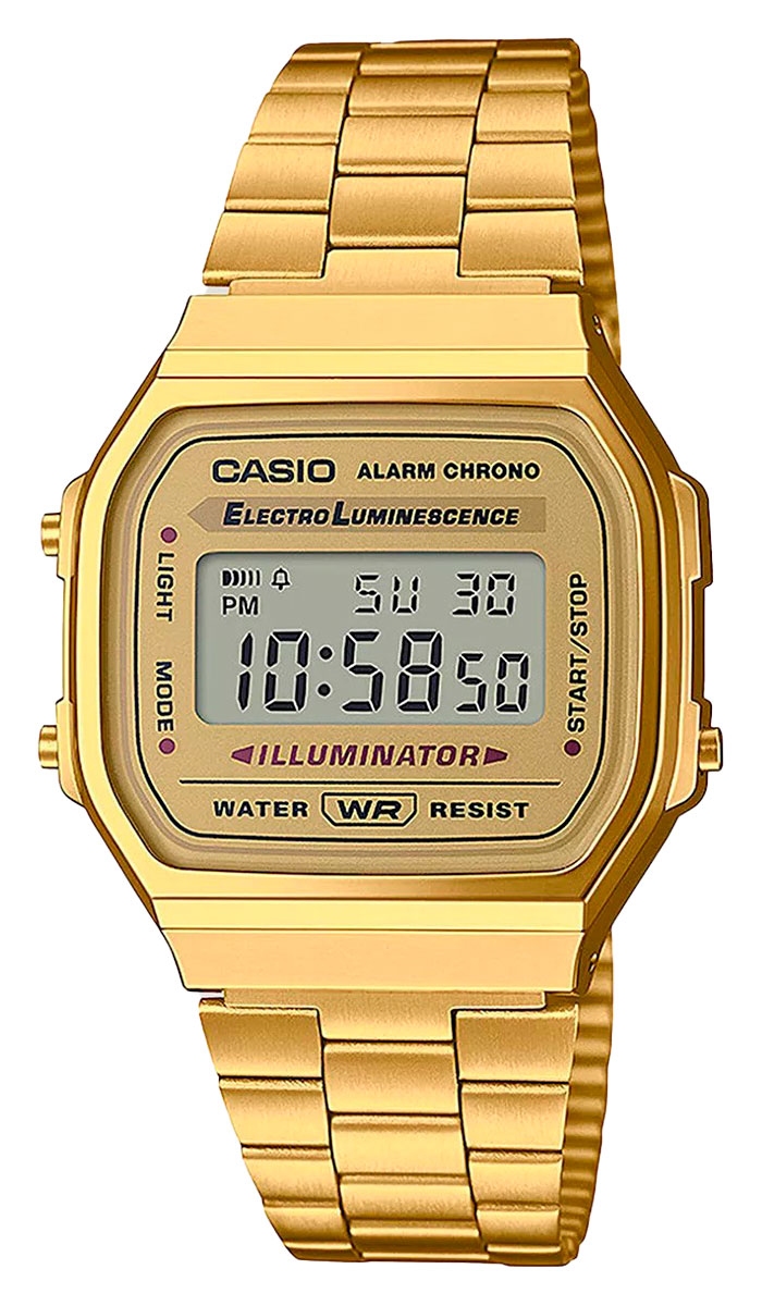 Casio lcd gold stainless steel bracelet watch deals
