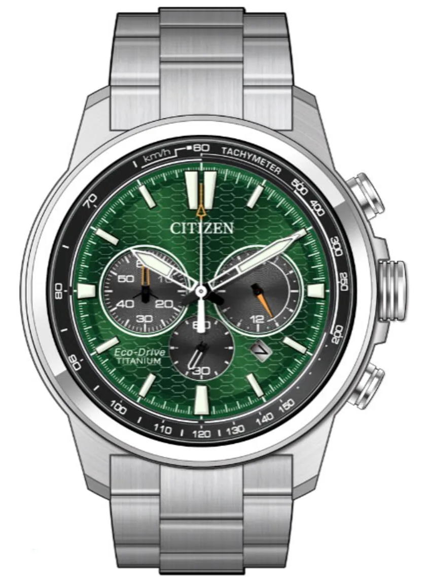 Titanium Chronograph Racer green Super CA4570-88X Citizen