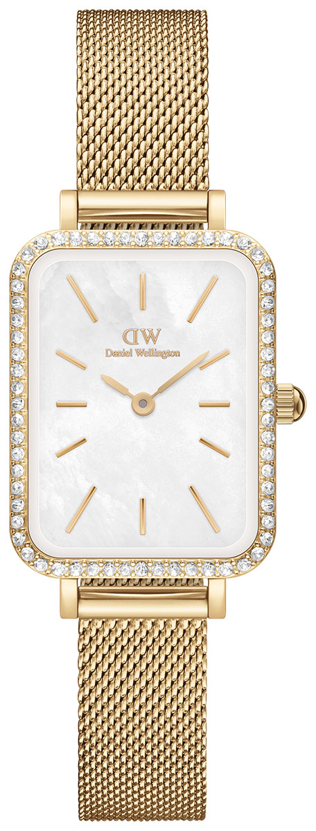 Daniel Wellington Quadro 20x26 Gold Mesh White - watchesonline.com