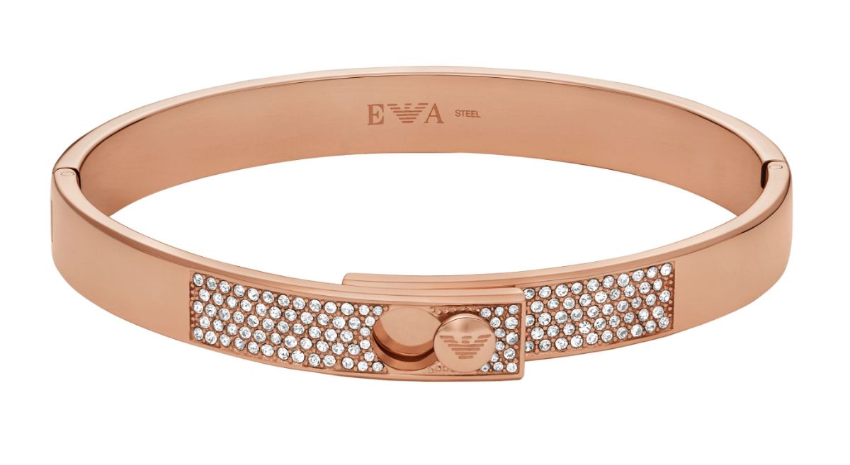 Emporio Armani Couples rose gold colored steel bangle bracelet