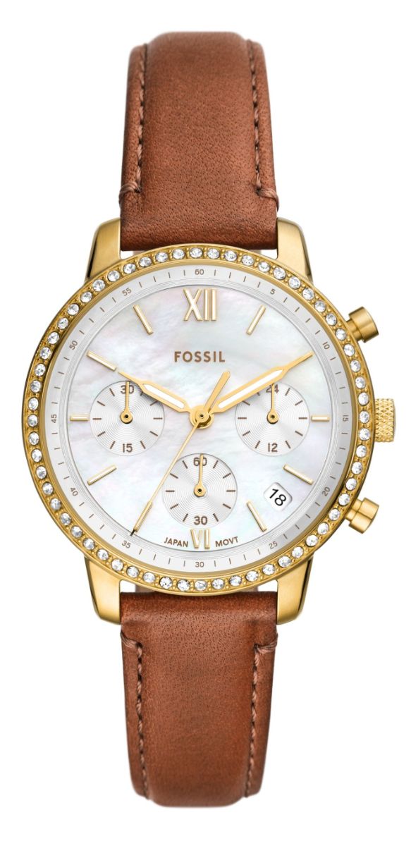 Fossil watch women discount leather