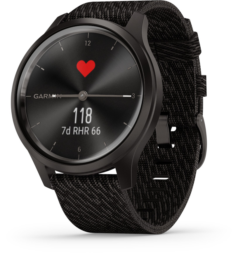 Garmin Vivomove Style Black Pepper Nylon and Slate Hybrid Smart Watch  010-02240-03 - watchesonline.com