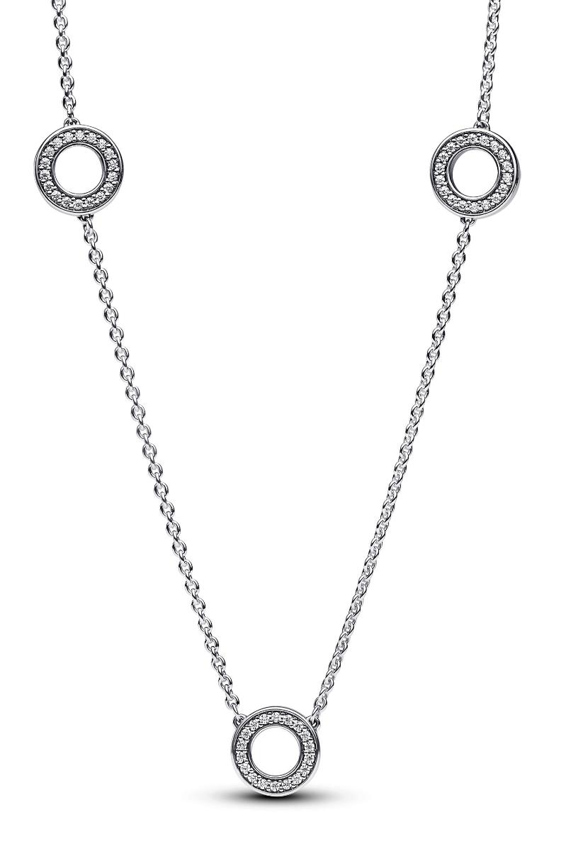 Pandora Signature Pave Circles Chain Sterling silver necklace 393162C01-50  - watchesonline.com