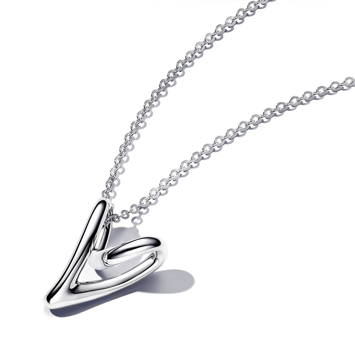 Silver heart necklace pandora online