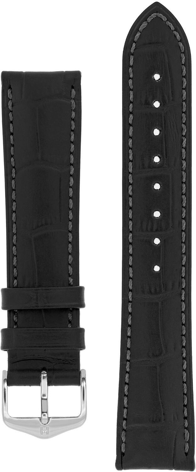 Grey nubuck leather Hirsch women watch strap, interchangeable