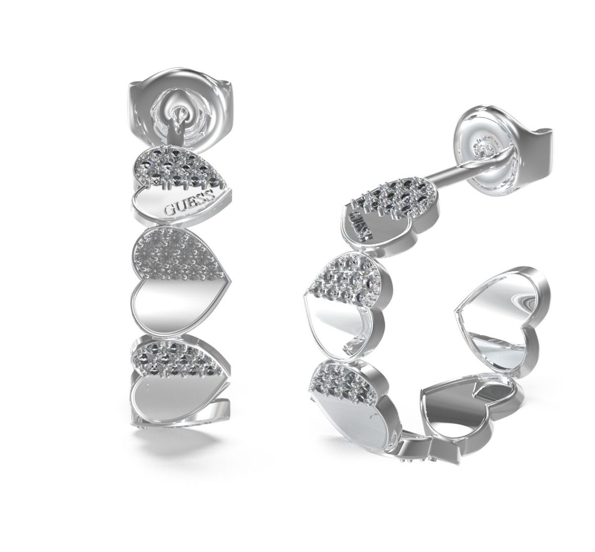 Guess silver deals heart earrings
