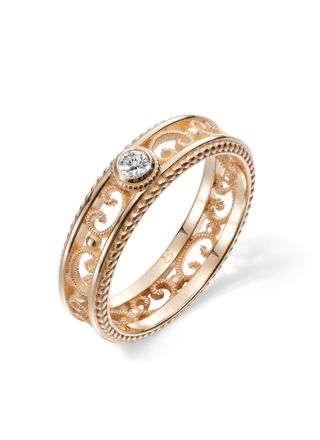 Kalevala Filigree 5 mm 0.06 ct lab-grown diamond ring gold  141000501L