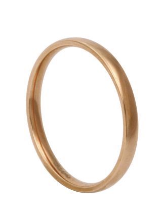 Lykka Strong rosegold colored plain d-shape steel ring 2,5 mm