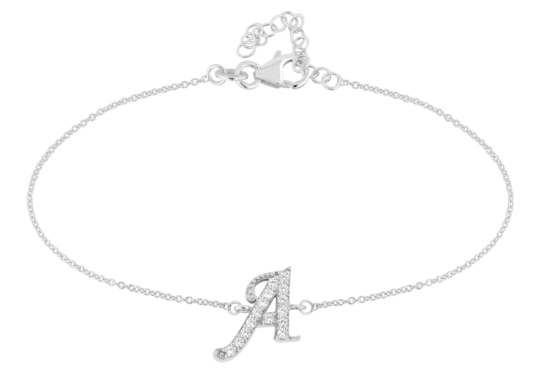Silver oval initial bracelet - Lulu + Belle Jewellery