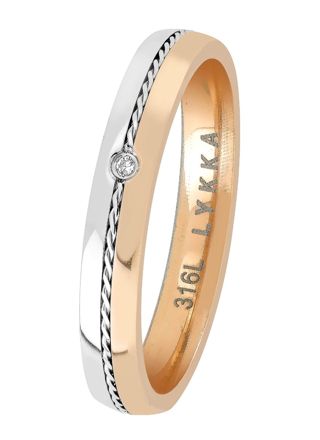Lykka Strong two-tone steel-rose gold steel ring 