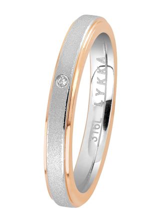 Lykka Strong steel-rose gold two-tone solitaire steel ring 