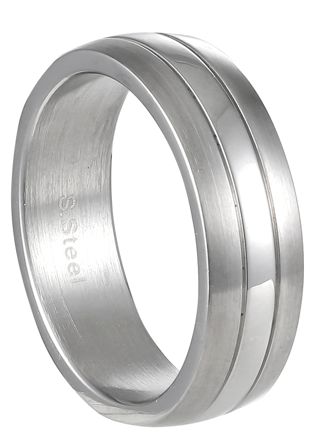 Lykka Strong plain steel ring 6 mm 