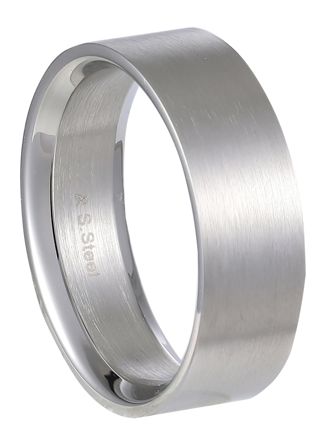 Lykka Strong plain flat steel ring 7 mm 