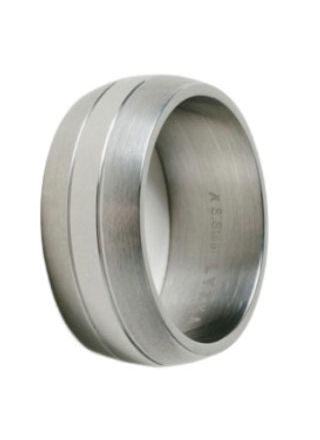 Lykka Strong plain d-shape steel ring grooved 9 mm 