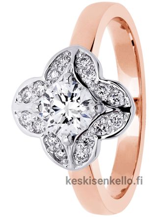 Festive Magnolia 527-061-PV halo-diamond ring