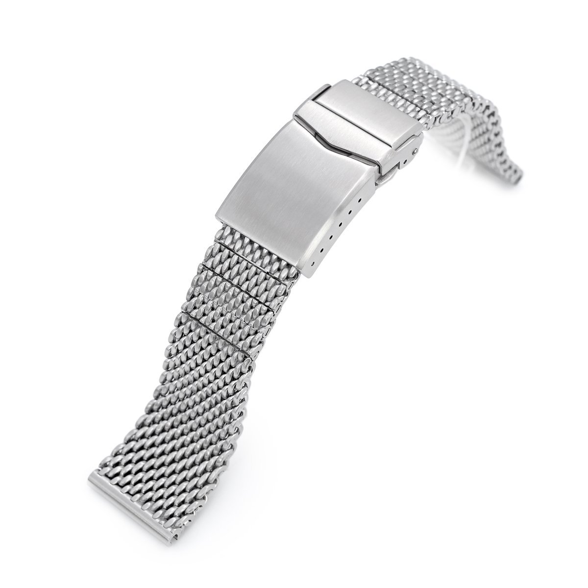 MiLTAT Curved End Massy Mesh Watch Band 20mm MC201820B002B, Mesh Bracelet  20mm