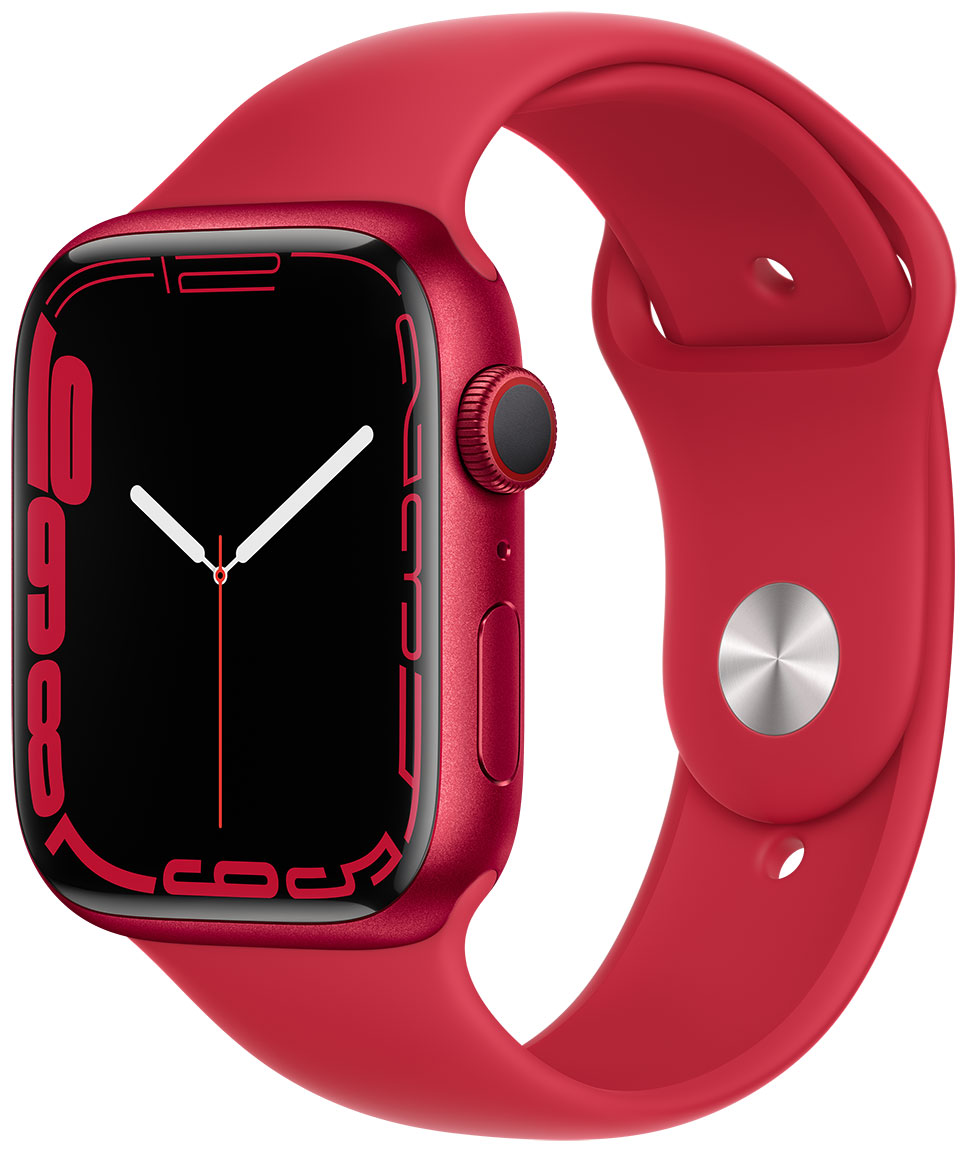 Apple Watch Series 7 GPS + Cellular (PRODUCT)RED Aluminum Case 45 mm  (PRODUCT)RED Sport Band MKJU3KS/A - watchesonline.com