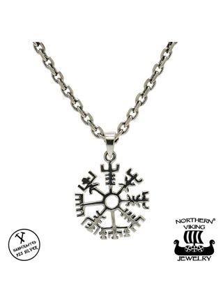 Northern Viking Jewelry Silver Vegvisir Necklace NVJ-H-RS041