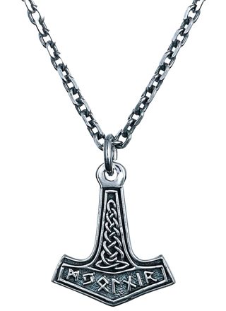 Northern Viking Jewelry Futhark Rune Thor's Hammer Necklace NVJ-H-RS013
