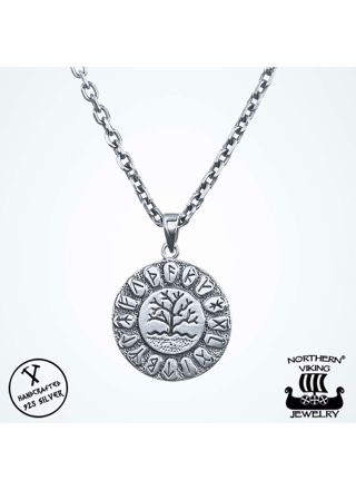 Northern Viking Jewelry Rune Tree Of Life Necklace NVJ-H-RS027