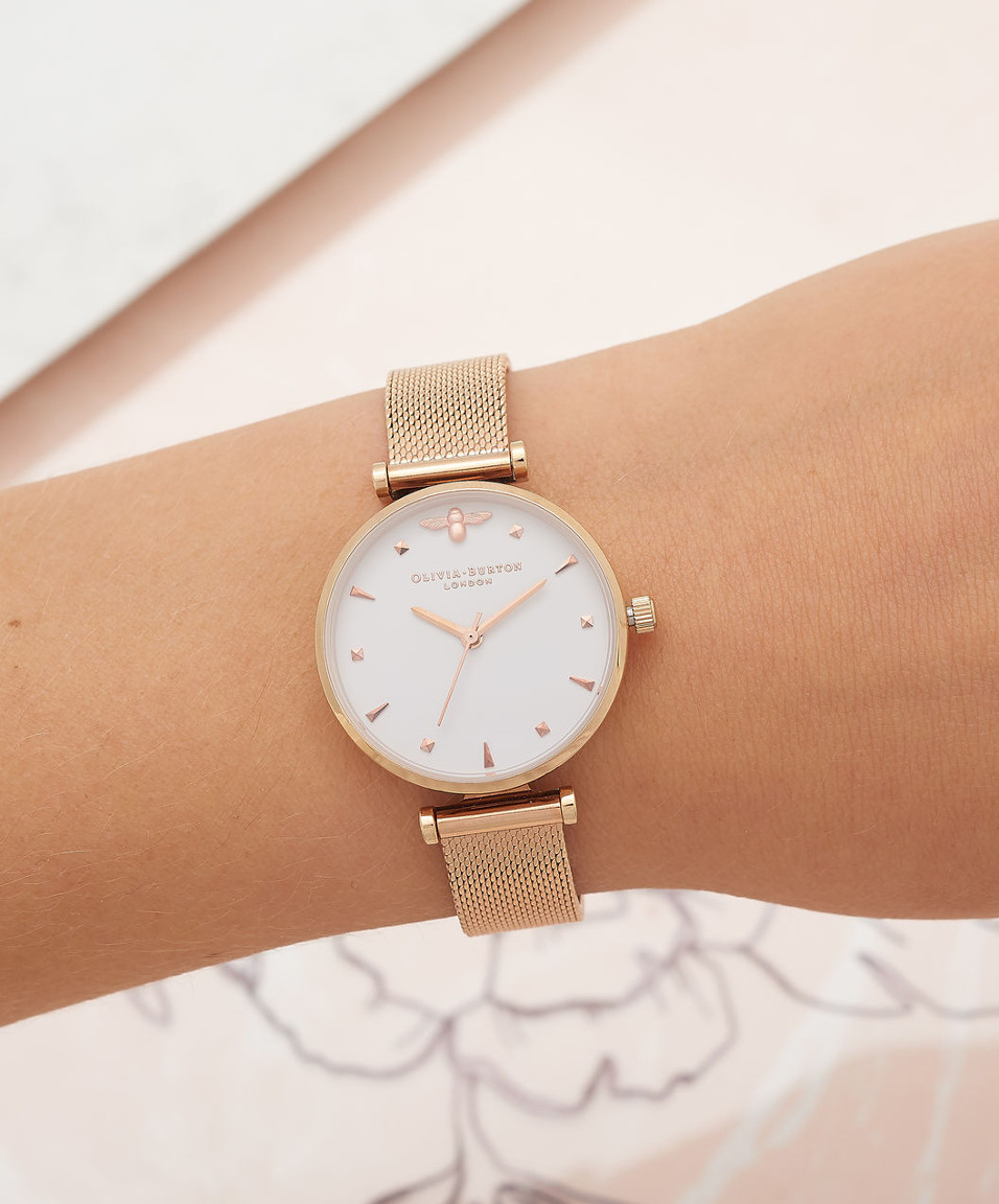 Olivia Burton Rose Gold Mesh OB16AM105 watchesonline