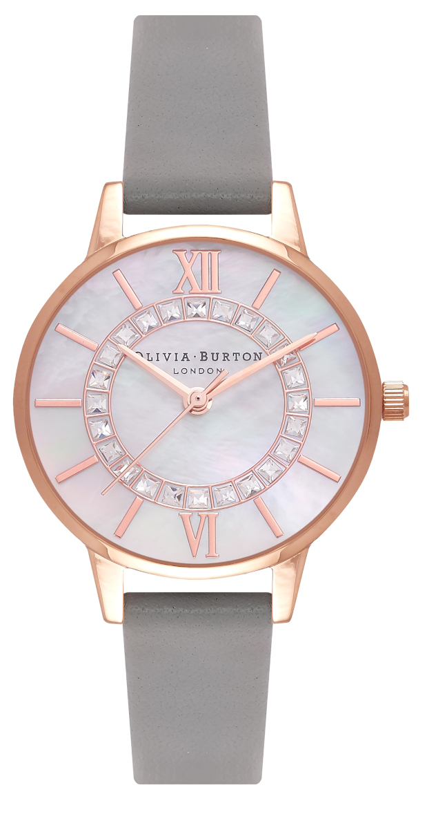 Olivia Burton Wonderland mother of pearl grey rose gold OB16WD92 watchesonline
