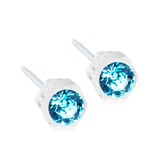 Blomdahl EJ MP 4 mm Aquamarine blue earrings 15-0103-05 