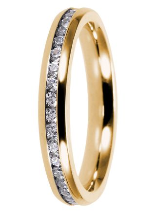 Bosie gold plated alliance ring with cubic zirconia ST3453-3 PVD-G