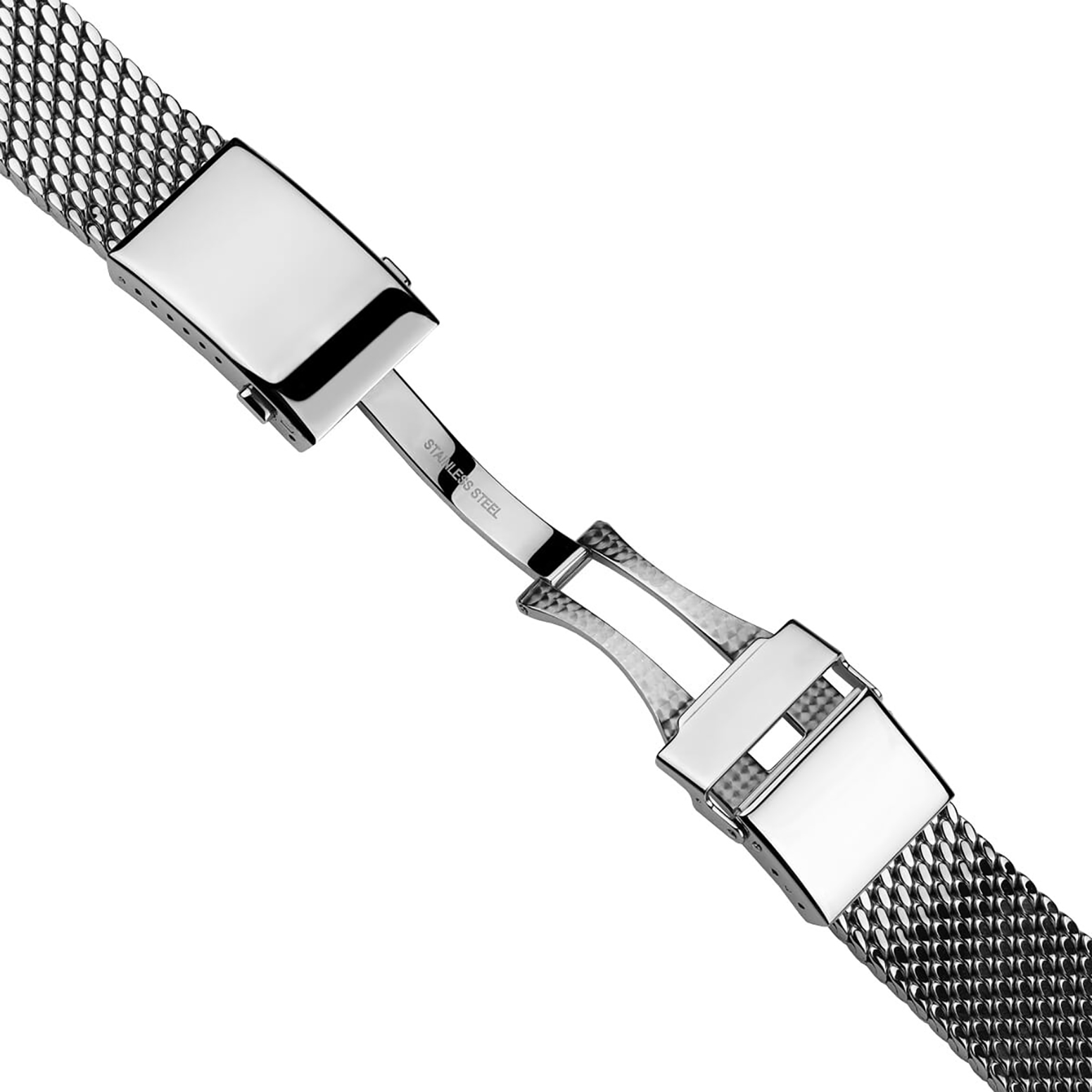 Geckota German Premium Thick Polished 316L Stainless Steel Mesh steel bracelet 22 mm