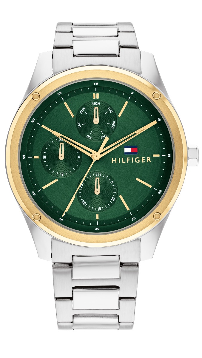 Tommy Hilfiger Tyler Silver steel gold 1710537 green Stainless