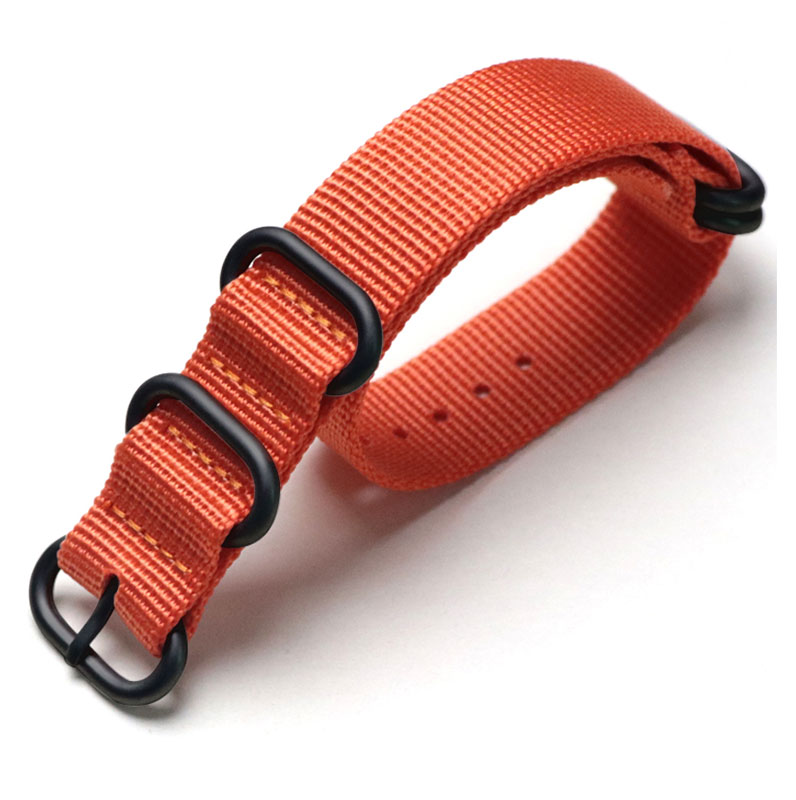 Tiera orange ZULU strap black PVD buckle and loops watchesonline